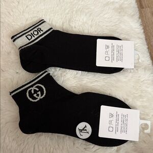 Back and white Gucci and Dior gwp Socks bundle of 2